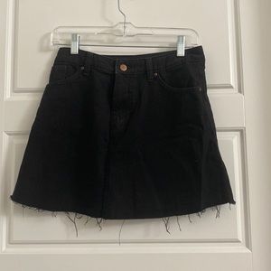 H&M Black Denim Mini Skirt